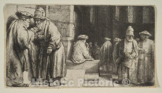 Art Print : Rembrandt (Rembrandt Van Rijn) - The Synagogue : Vintage Wall Art