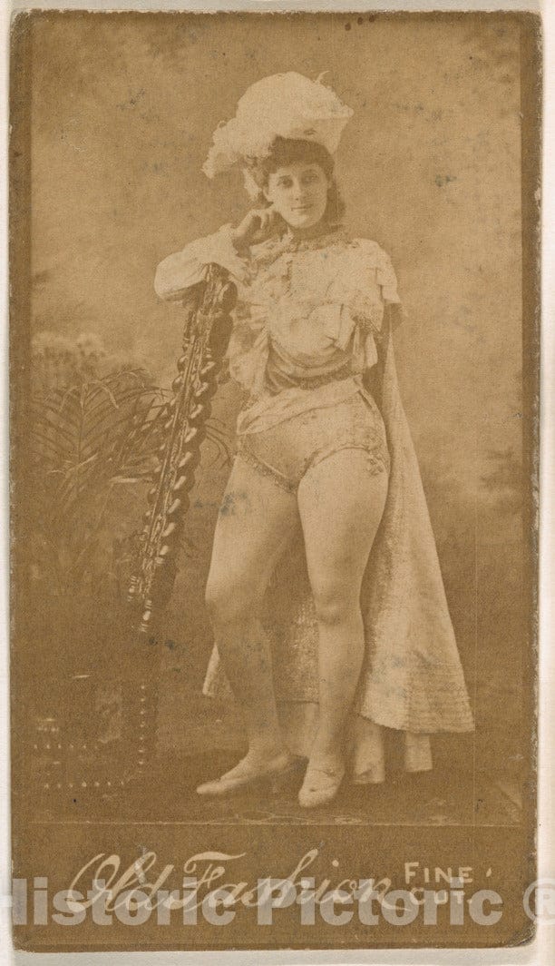 Photo Print : Actress Wearing Costume with Cape, from The Actresses Series (N664) Promoting Old Fashion Fine Cut Tobacco : Vintage Wall Art