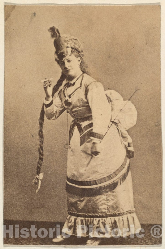 Photo Print : Actress with Knee-Length Braid, from The Actresses Series (N668) : Vintage Wall Art