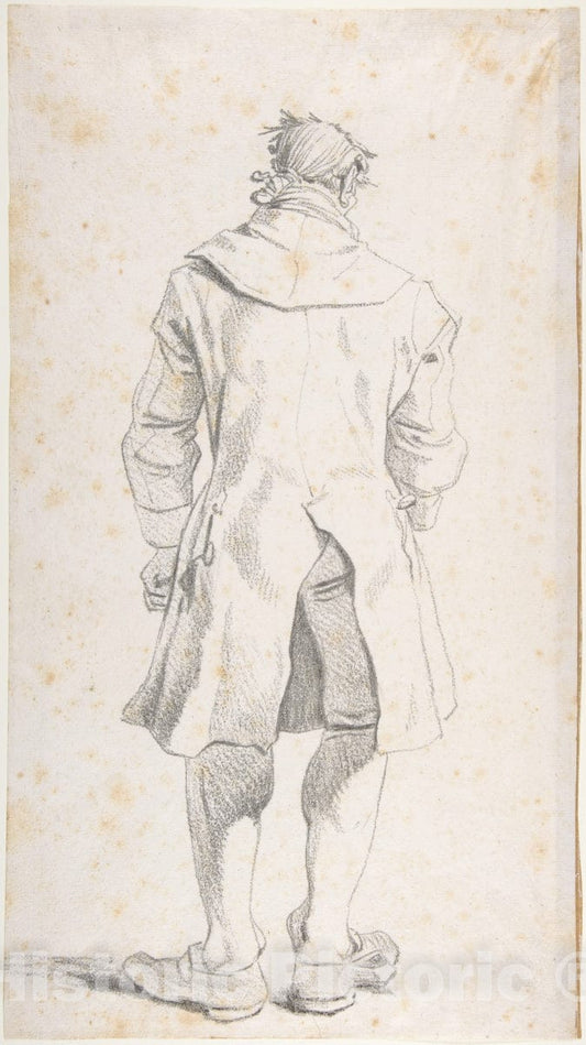 Art Print : François André Vincent - Caricature of Joseph-Benoît Suvée : Vintage Wall Art