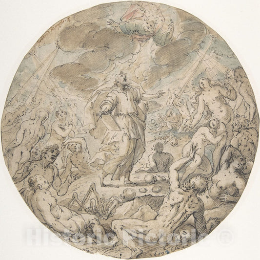 Art Print : Georg Pecham - Ezekiel in The Valley of The Dry Bones : Vintage Wall Art