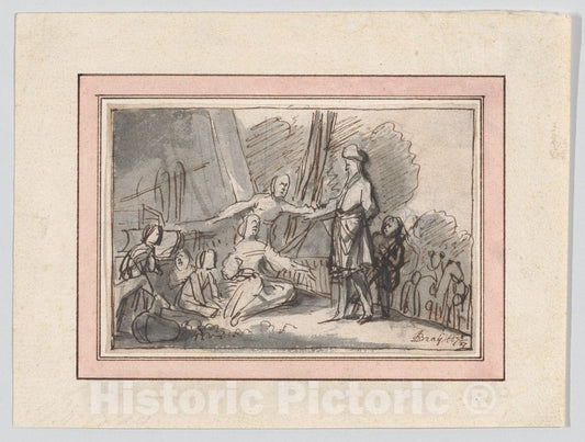 Art Print : Jan de Braij - Laban Searching for his Idols : Vintage Wall Art