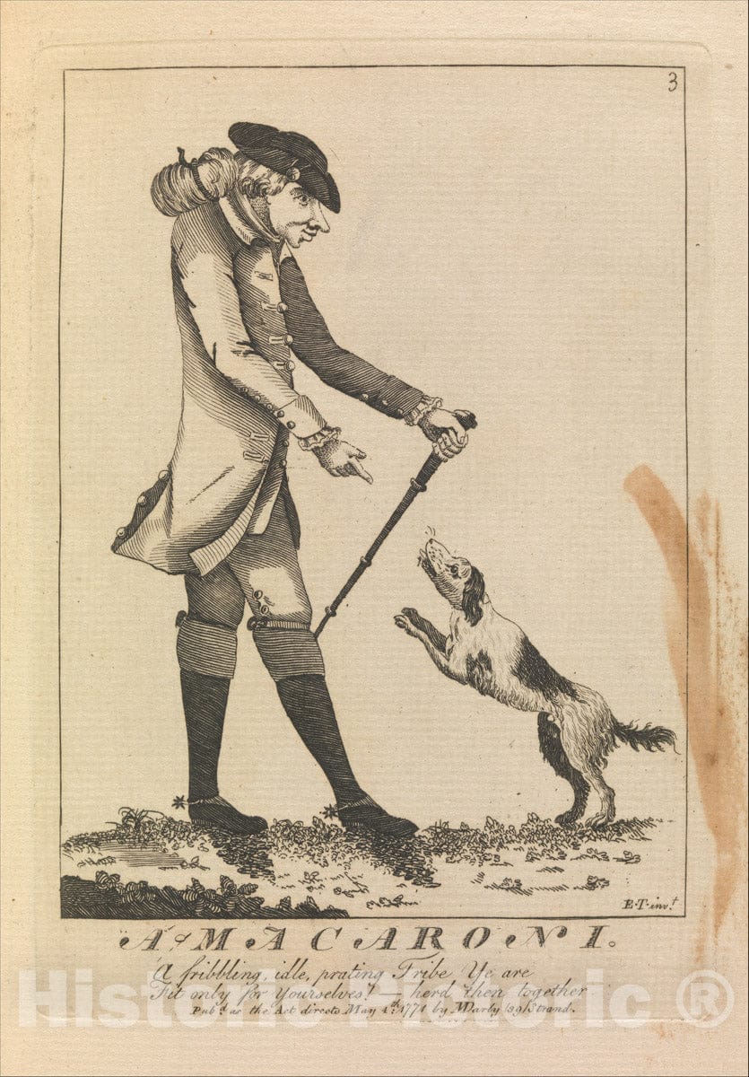 Art Print : Edward Topham - A Macaroni : Vintage Wall Art