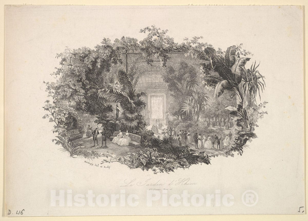Art Print : Charles-François Daubigny - The Winter Garden : Vintage Wall Art