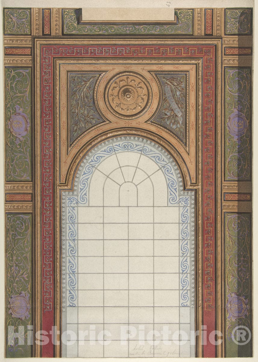 Art Print : Jules-Edmond-Charles Lachaise - Gallery Ceiling Design, Hôtel Cottier : Vintage Wall Art