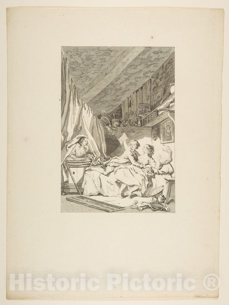 Art Print : Le Savetier - Artist: Jean de La Fontaine - Created: 1795 : Vintage Wall Art