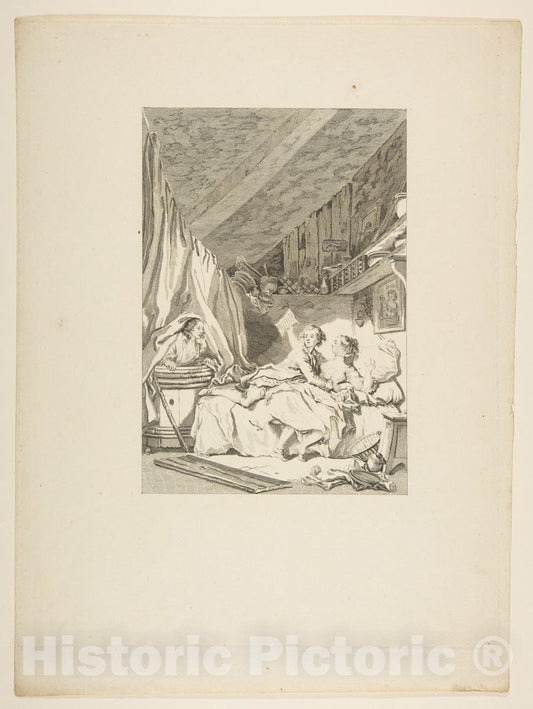 Art Print : Le Savetier - Artist: Jean de La Fontaine - Created: 1795 : Vintage Wall Art
