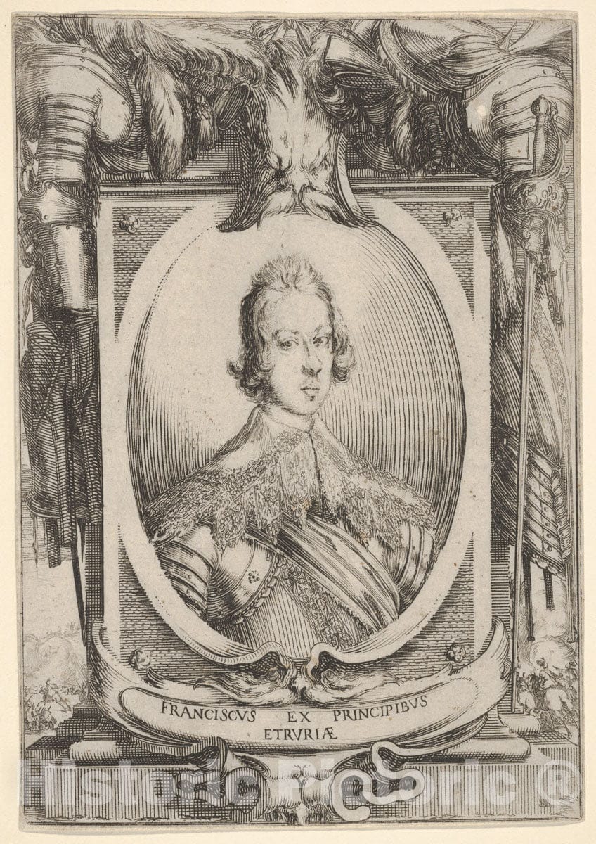 Art Print : A Portrait of Francesco de' Medici - Artist: Stefano Della Bella - Created: 1634 : Vintage Wall Art