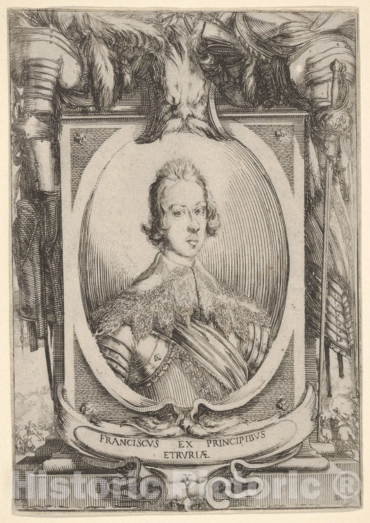 Art Print : A Portrait of Francesco de' Medici - Artist: Stefano Della Bella - Created: 1634 : Vintage Wall Art