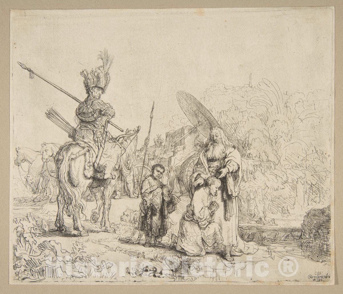 Art Print : Rembrandt (Rembrandt Van Rijn) - The Baptism of The Eunuch : Vintage Wall Art