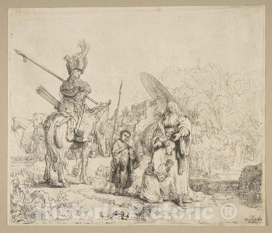 Art Print : Rembrandt (Rembrandt Van Rijn) - The Baptism of The Eunuch : Vintage Wall Art