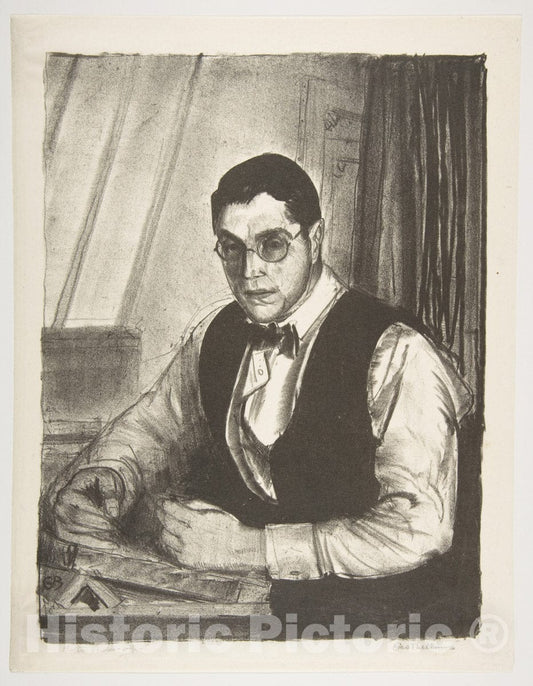 Art Print : George Bellows - Gene Speicher Drawing on a Stone : Vintage Wall Art