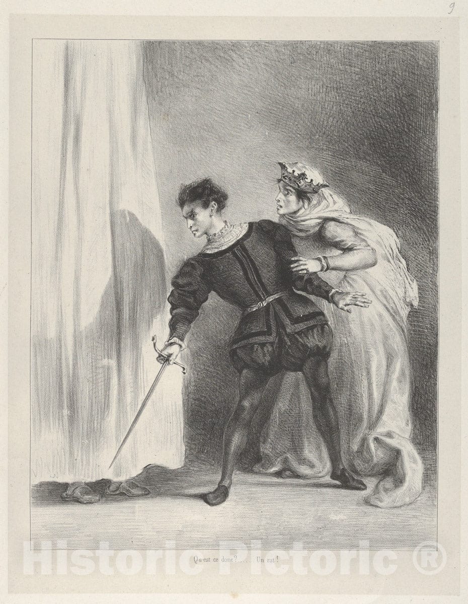 Art Print : Eugène Delacroix - The Murder of Polonius : Vintage Wall Art