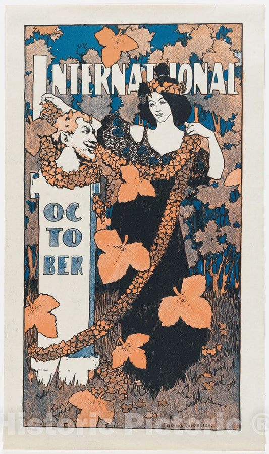 Art Print : Frederick Richardson - International: October : Vintage Wall Art