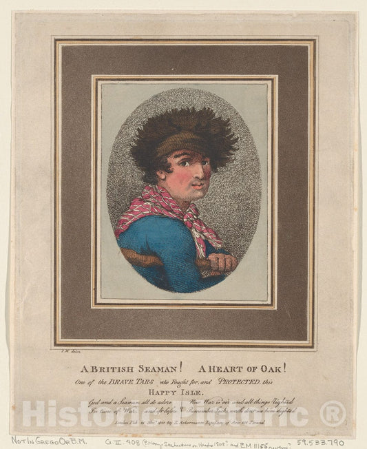 Art Print : Thomas Rowlandson - A British Seaman! A Heart of Oak! : Vintage Wall Art