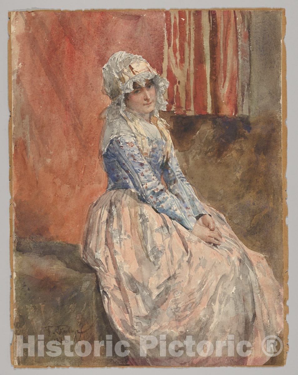 Art Print : Franz Skarbina - A Seated Woman : Vintage Wall Art