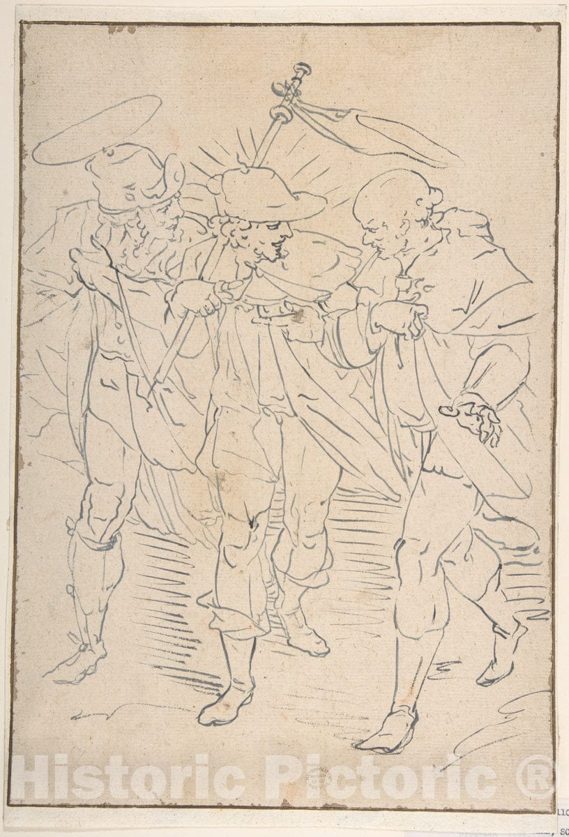 Art Print : After Luca Cambiaso - The Way to Emmaus : Vintage Wall Art