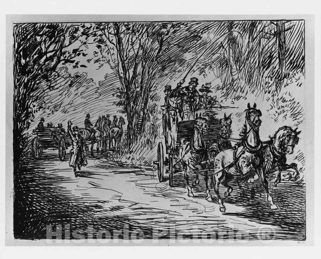 Art Print : Reginald Bathurst Birch - Coach and Four : Vintage Wall Art