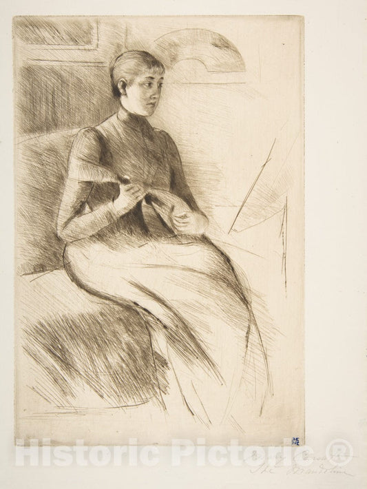 Art Print : Mary Cassatt - The Mandolin Player : Vintage Wall Art