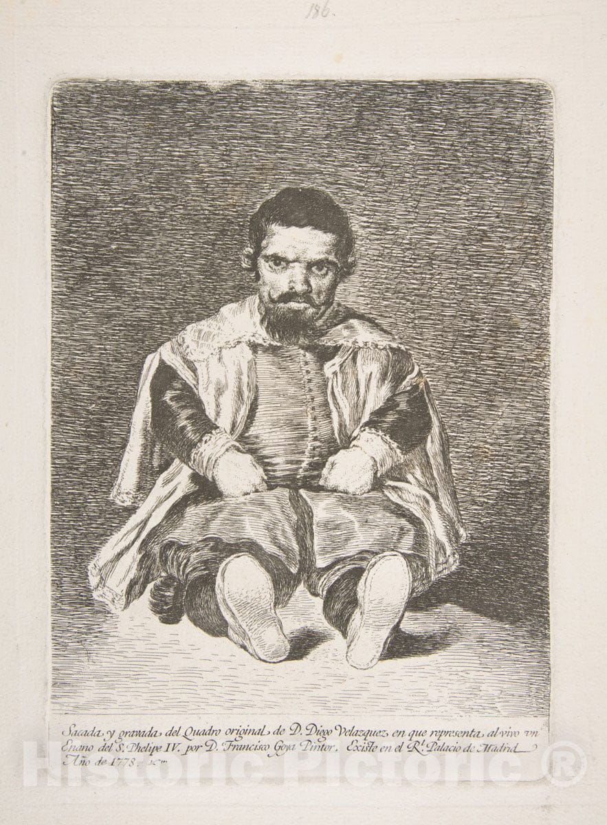Art Print : Goya - A Dwarf (Un enano) Portrait of Sebastian de Morra : Vintage Wall Art