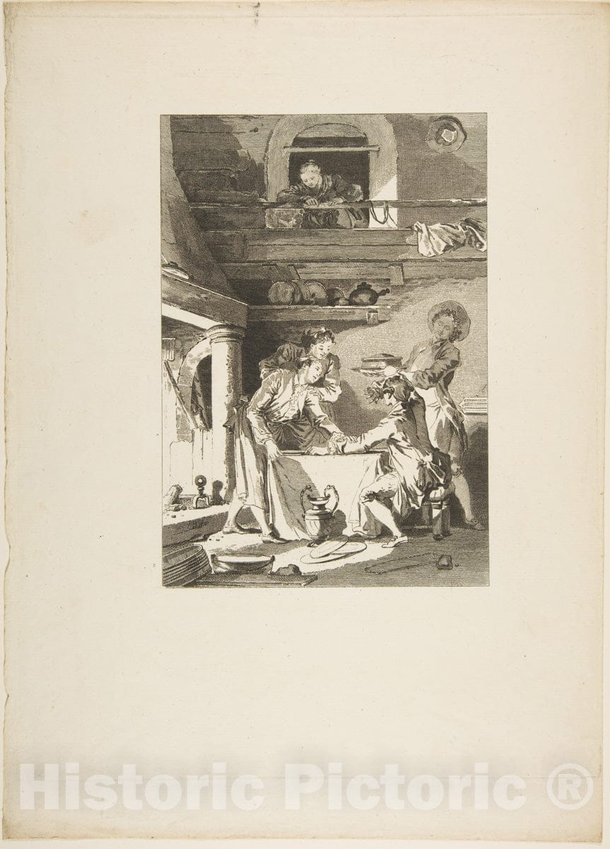 Art Print : Le Pate d'Anguilles - Artist: Jean de La Fontaine - Created: 1795 : Vintage Wall Art