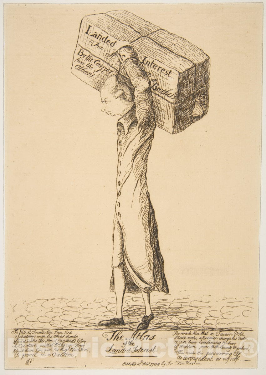 Art Print : James Sayers - The Atlas of The Landed Interest : Vintage Wall Art