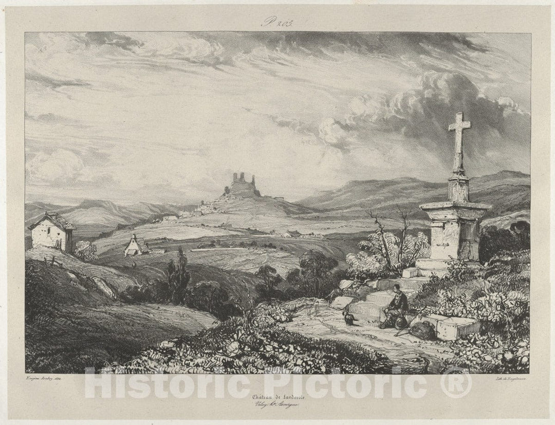 Art Print : Eugène Isabey - Larderole Castle : Vintage Wall Art