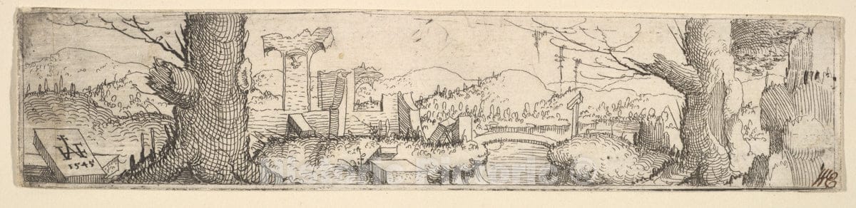 Art Print : Augustin Hirschvogel - Landscape : Vintage Wall Art