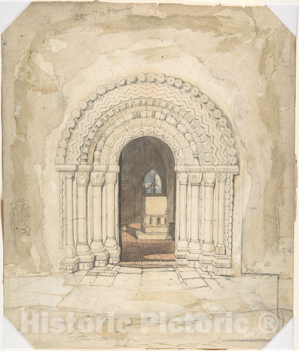 Art Print : John Sell Cotman - Doorway, Heckingham Church : Vintage Wall Art