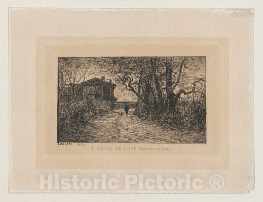 Art Print : Adolphe Appian - at The Gorge of Loup (Near Lyon) : Vintage Wall Art