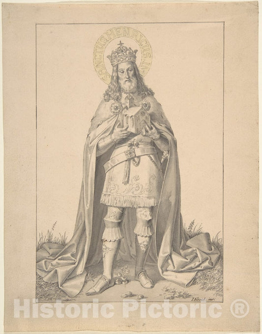 Art Print : Joseph von Führich - Saint Henry (Emperor Henry II) : Vintage Wall Art