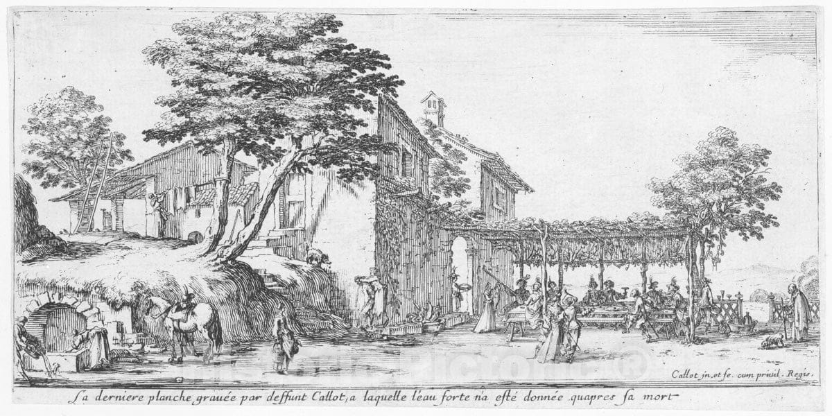 Art Print : Jacques Callot - The Little Trellis : Vintage Wall Art