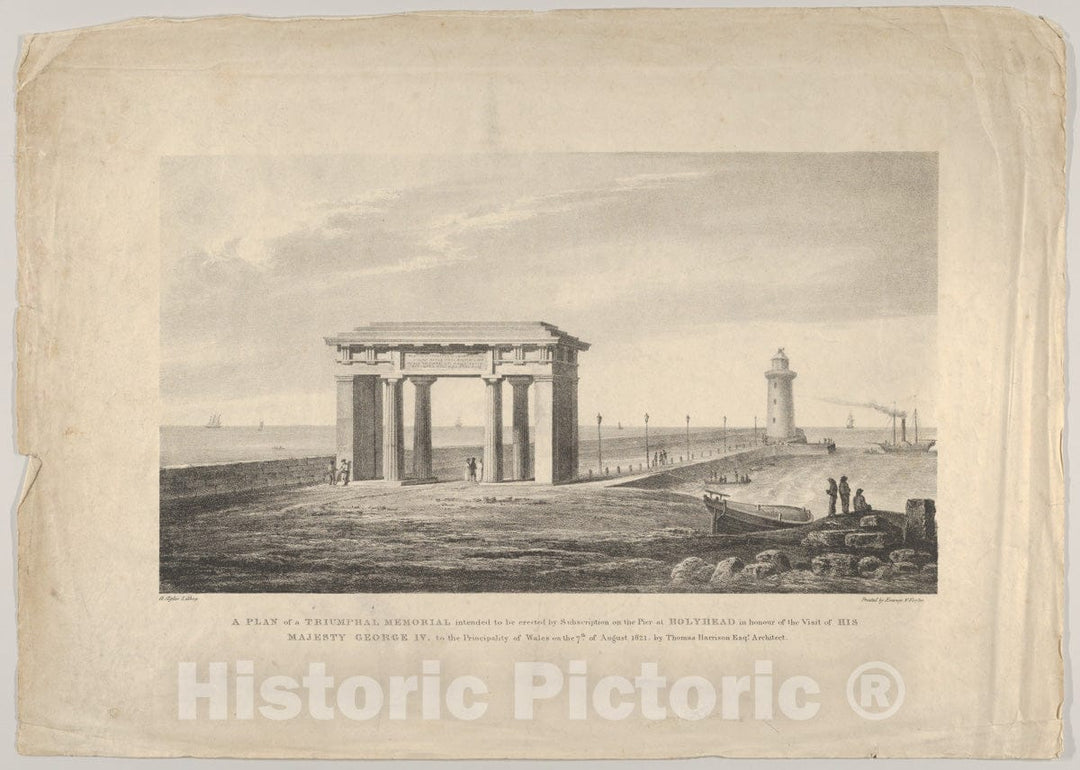 Art Print : A Plan of a Triumphal Memorial - Artist: Augostino Aglio, The Elder - Created: c1822 : Vintage Wall Art
