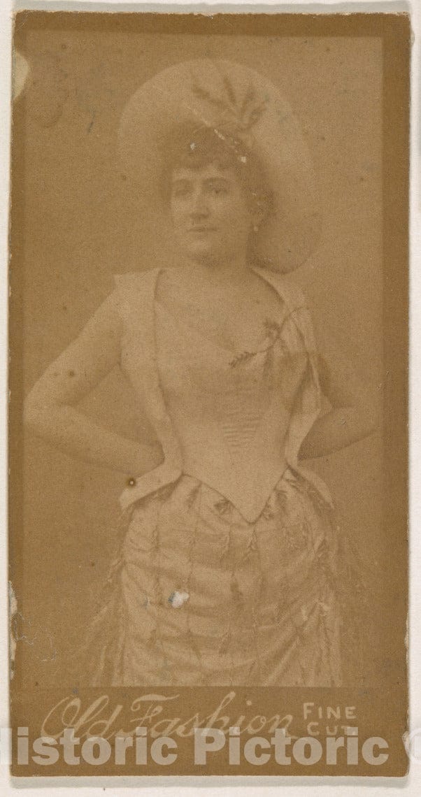 Photo Print : Actress Standing with Hands on Hips, from The Actresses Series (N664) Promoting Old Fashion Fine Cut Tobacco 2 : Vintage Wall Art
