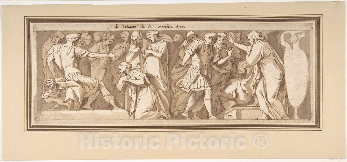 Art Print : Andrea Boscoli - Scenes from Ancient History, After Polidoro da Caravaggio v.2 : Vintage Wall Art