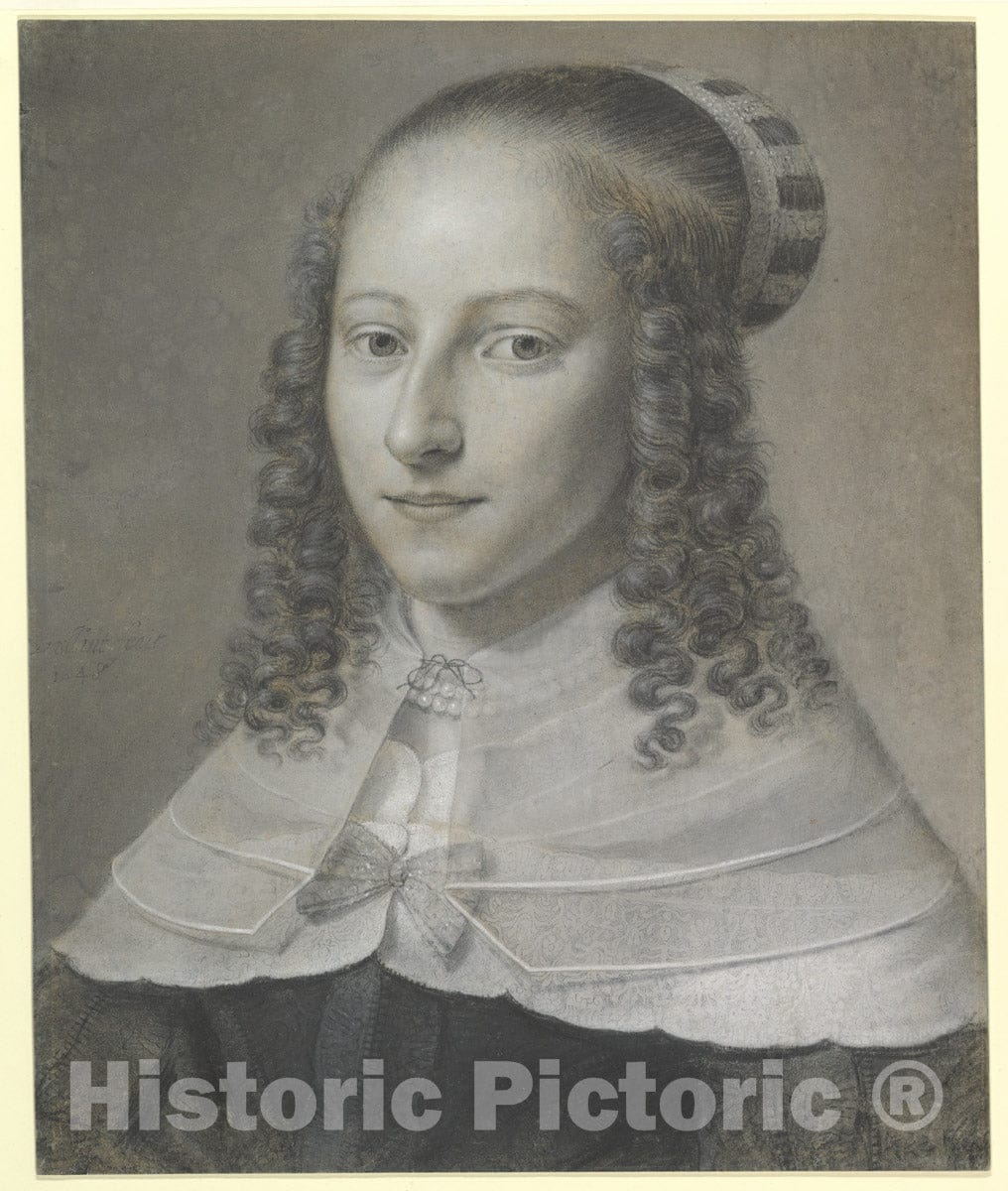 Art Print : Wallerant Vaillant - Portrait of A Young Woman : Vintage Wall Art