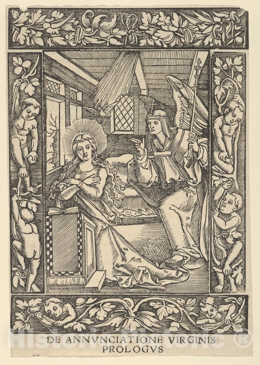 Art Print : Hans Schäufelein - The Annunciation, from Vigerius : Vintage Wall Art