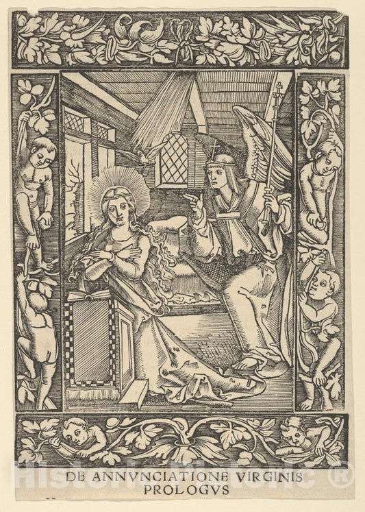 Art Print : Hans Schäufelein - The Annunciation, from Vigerius : Vintage Wall Art