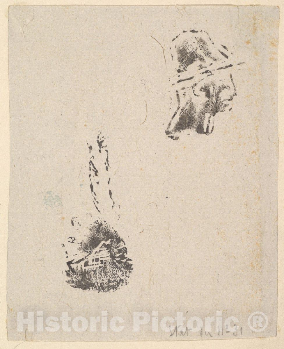 Art Print : Jean-François Millet - Proof from a Block of Sketches : Vintage Wall Art