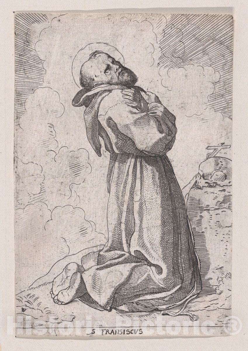 Art Print : Willem Pietersz. Buytewech - St. Francis : Vintage Wall Art