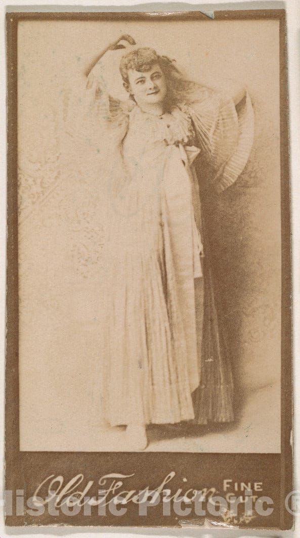 Photo Print : Actress Leaning Against Wall, from The Actresses Series (N664) Promoting Old Fashion Fine Cut Tobacco 2 : Vintage Wall Art