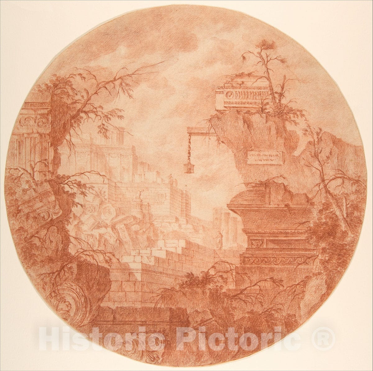 Art Print : Jean Laurent Legeay - Architectural Fantasy 1 : Vintage Wall Art