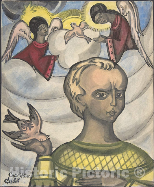 Art Print : Sergey Sudeykin - Childhood of Nikita : Vintage Wall Art