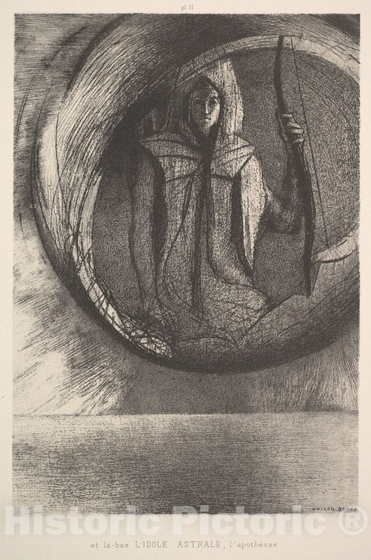 Art Print : Odilon Redon - and Over There, The Astral Idol, The Apotheosis : Vintage Wall Art