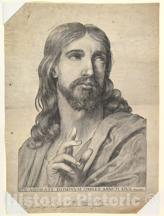Art Print : Wilhelm Traut - Bust of Christ Blessing : Vintage Wall Art