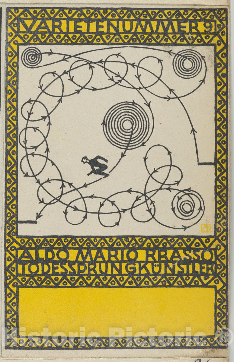 Art Print : Moriz Jung - Variety Act 9: Also Mario Brasso,Leap of Death Artist (Varietenummer 9: Aldo Mario Brasso, Todessprungkünstler) : Vintage Wall Art