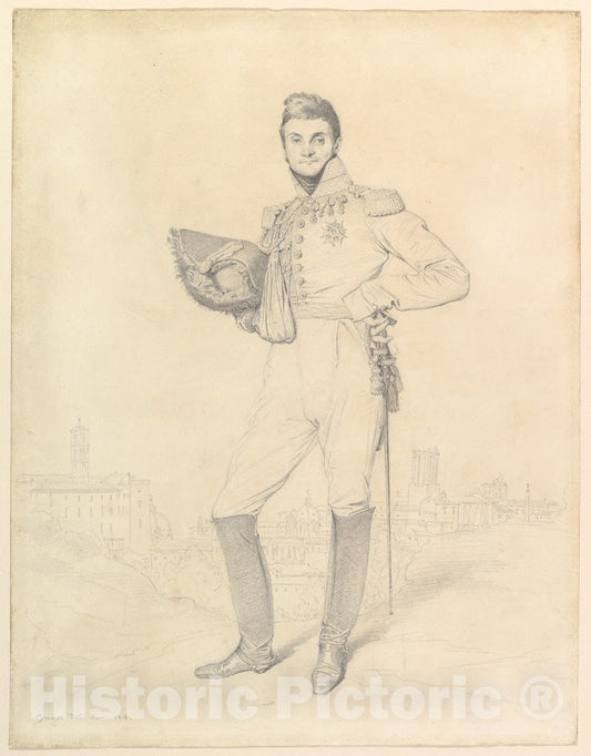 Art Print : Jean Auguste Dominique Ingres - General Louis-Étienne Dulong de Rosnay : Vintage Wall Art
