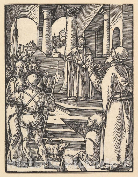 Art Print : Albrecht Dürer - Christ Before Pilate, from The Small Passion 1 : Vintage Wall Art