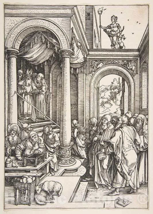 Art Print : Albrecht Dürer - The Presentation of The Virgin in The Temple, from The Life of The Virgin 2 : Vintage Wall Art