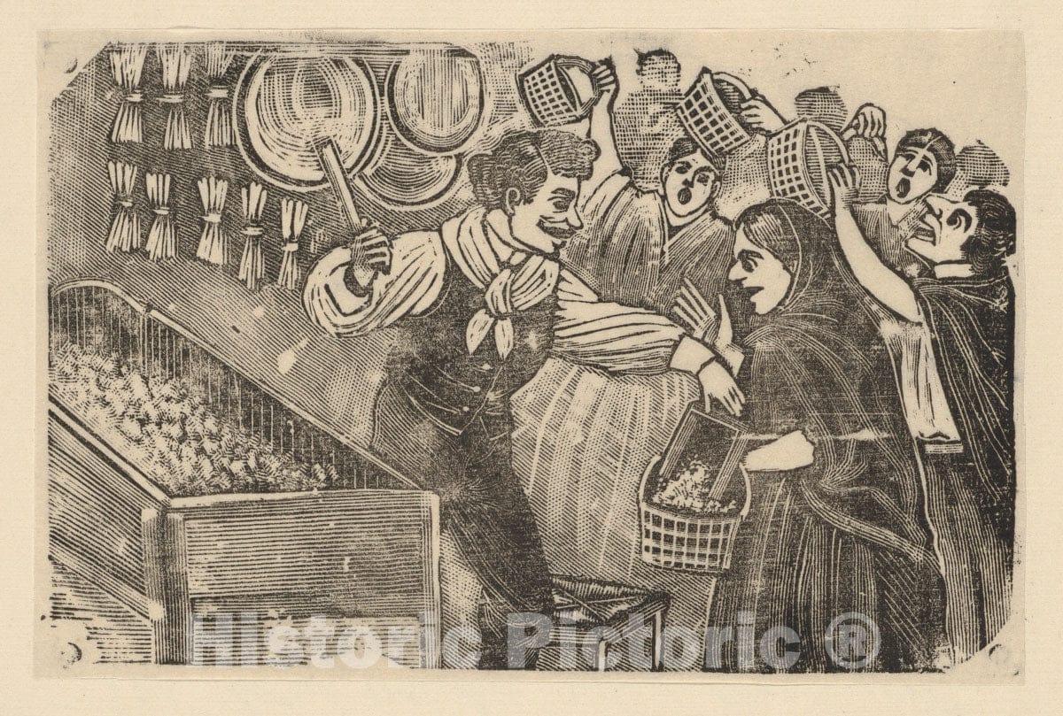 Art Print : José Guadalupe Posada - The Corn Vendor who Does not Ask for Money : Vintage Wall Art
